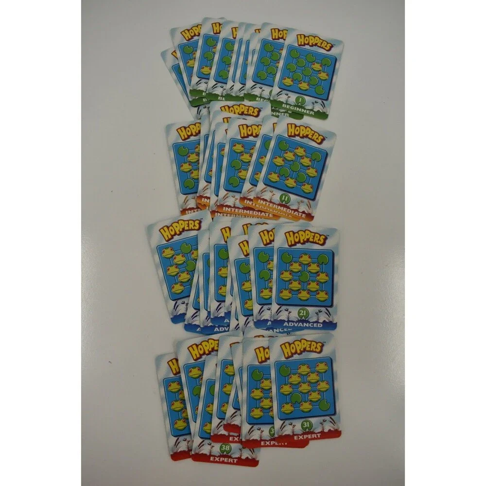 Vintage ThinkFun Hoppers Peg Solitaire Game 100% Complete Cards Frogs 1999